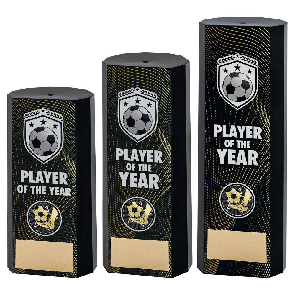 Black Plastic Filled Column Football Player Of The Year (1in Cen) by Legacy Outfitters