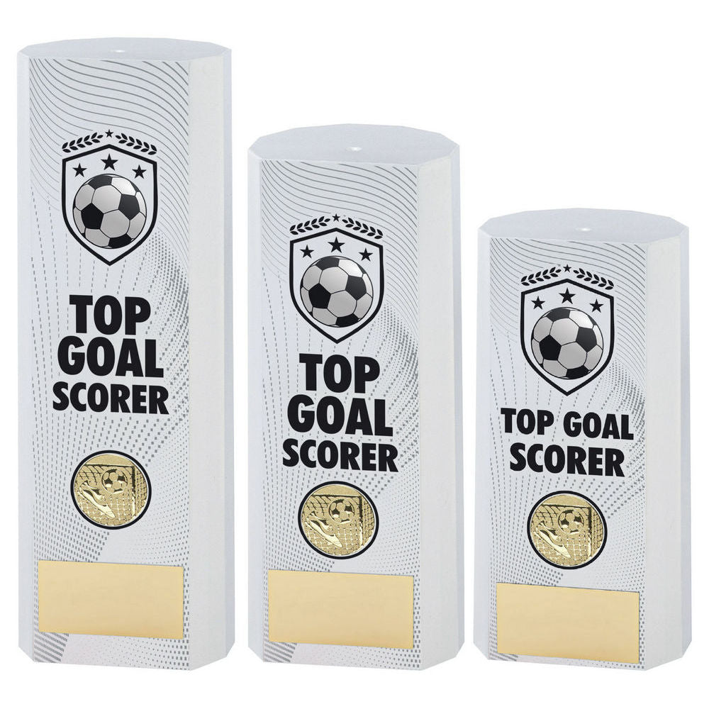 White Plastic Filled Column Football Top Goal Scorer (1in Cen) by Legacy Outfitters