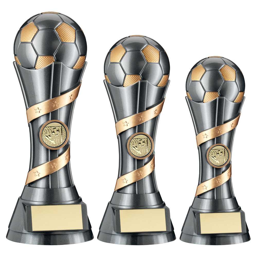Gunmetal Grey/Gold Filled Plastic Football Column With Plate (1in Cen) by Legacy Outfitters