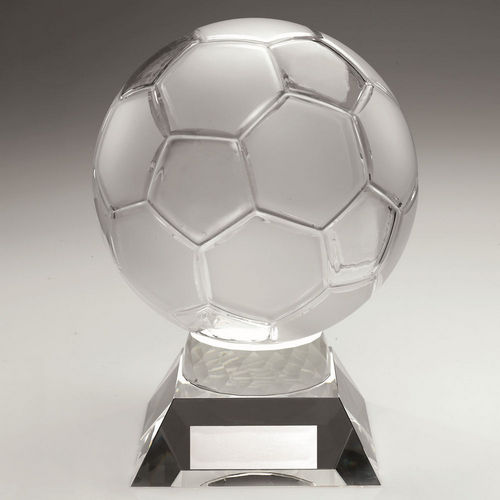 Large Clear Glass Football With Plate - 165mm by Legacy Outfitters