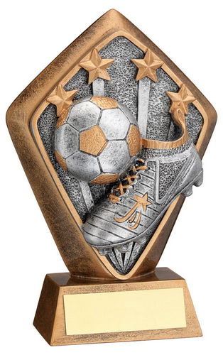 BRZ/GOLD DIAMOND HOLDER WITH FOOTBALL DISC AND PLATE - 5.25in