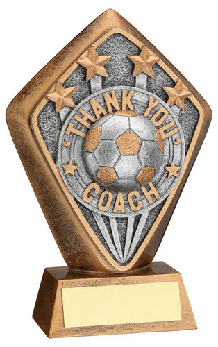 BRZ/GOLD DIAMOND HOLDER WITH THANK YOU COACH DISC AND PLATE - 5.25in