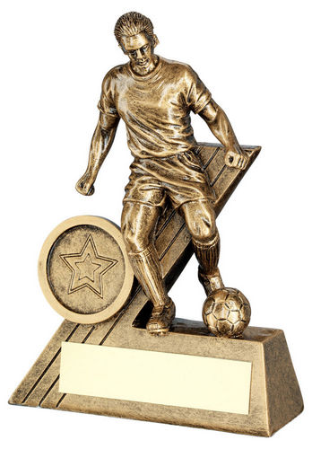 Brz/Gold Male Football Mini Figure With Plate (1in Centre) - 102mm by Legacy Outfitters