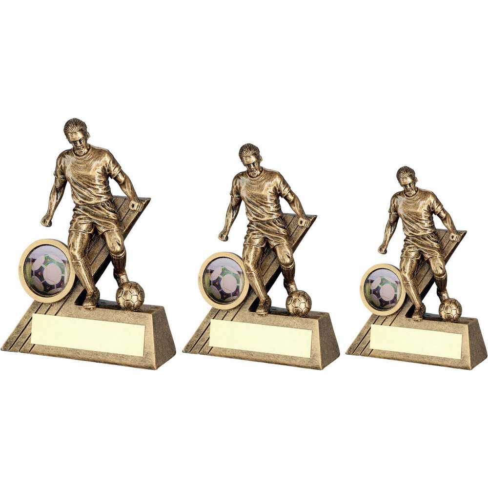 Brz/Gold Male Football Mini Figure With Plate (1in Centre) by Legacy Outfitters