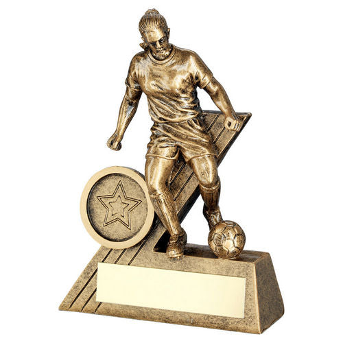 Brz/Gold Female Football Mini Figure With Plate (1in Centre) - 102mm by Legacy Outfitters
