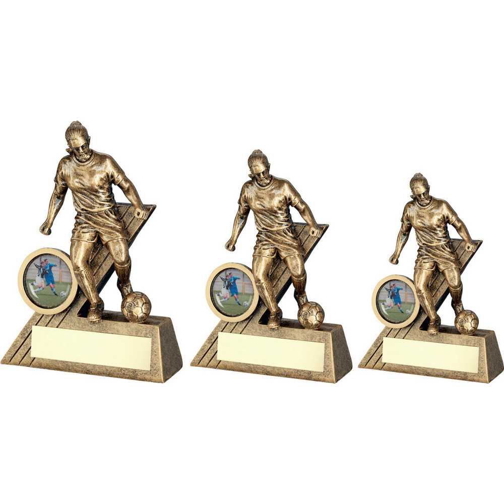 Brz/Gold Female Football Mini Figure With Plate (1in Centre) by Legacy Outfitters