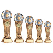 Brz/Pew/Gold Football On Silhouette Column With Plate (1in Cen) by Legacy Outfitters