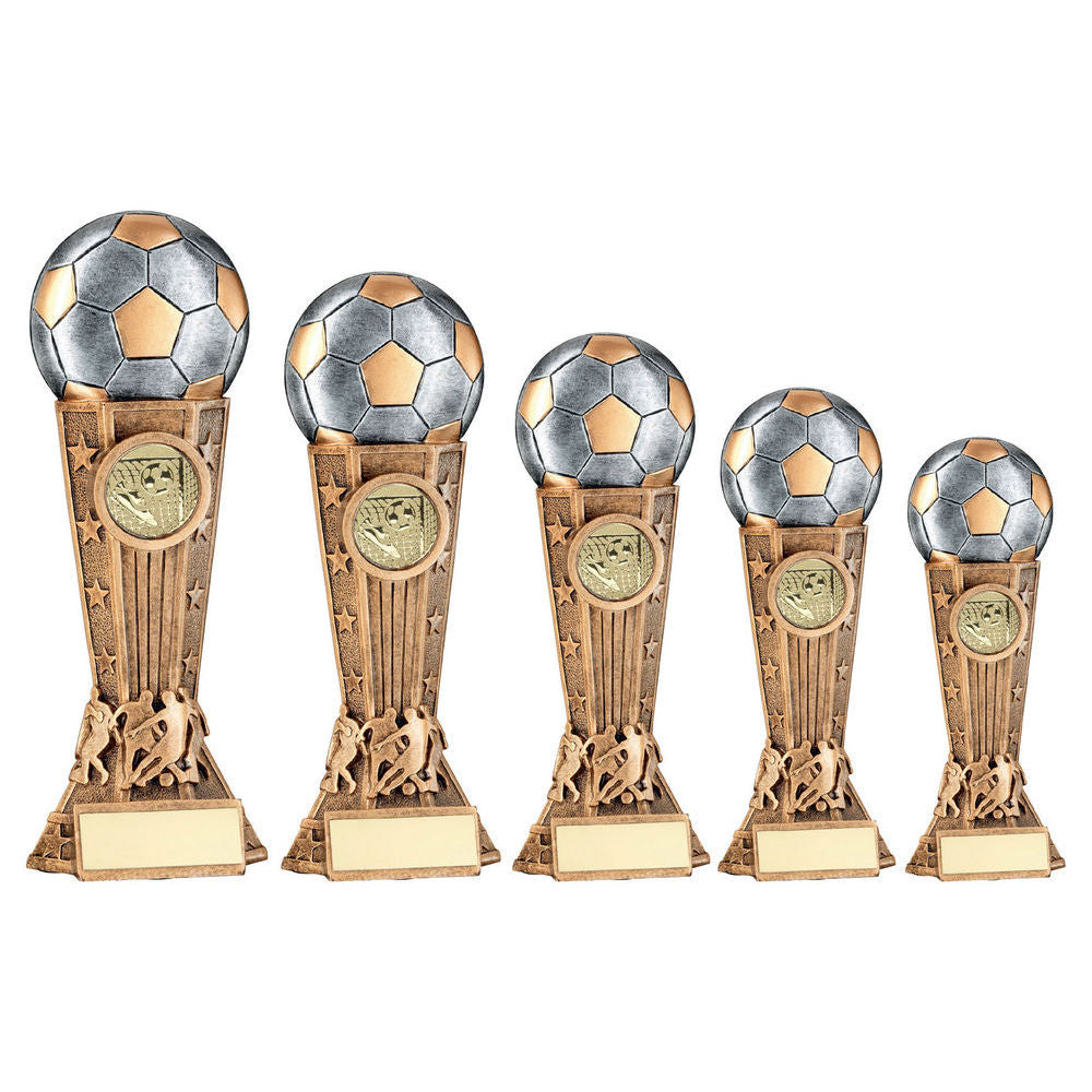 Brz/Pew/Gold Football On Silhouette Column With Plate (1in Cen) by Legacy Outfitters