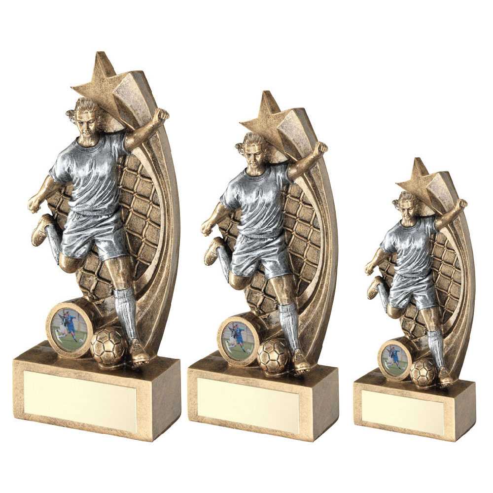 Brz/Pew Female Football Figure On Star Net Backing With Plate (1in Cen) by Legacy Outfitters