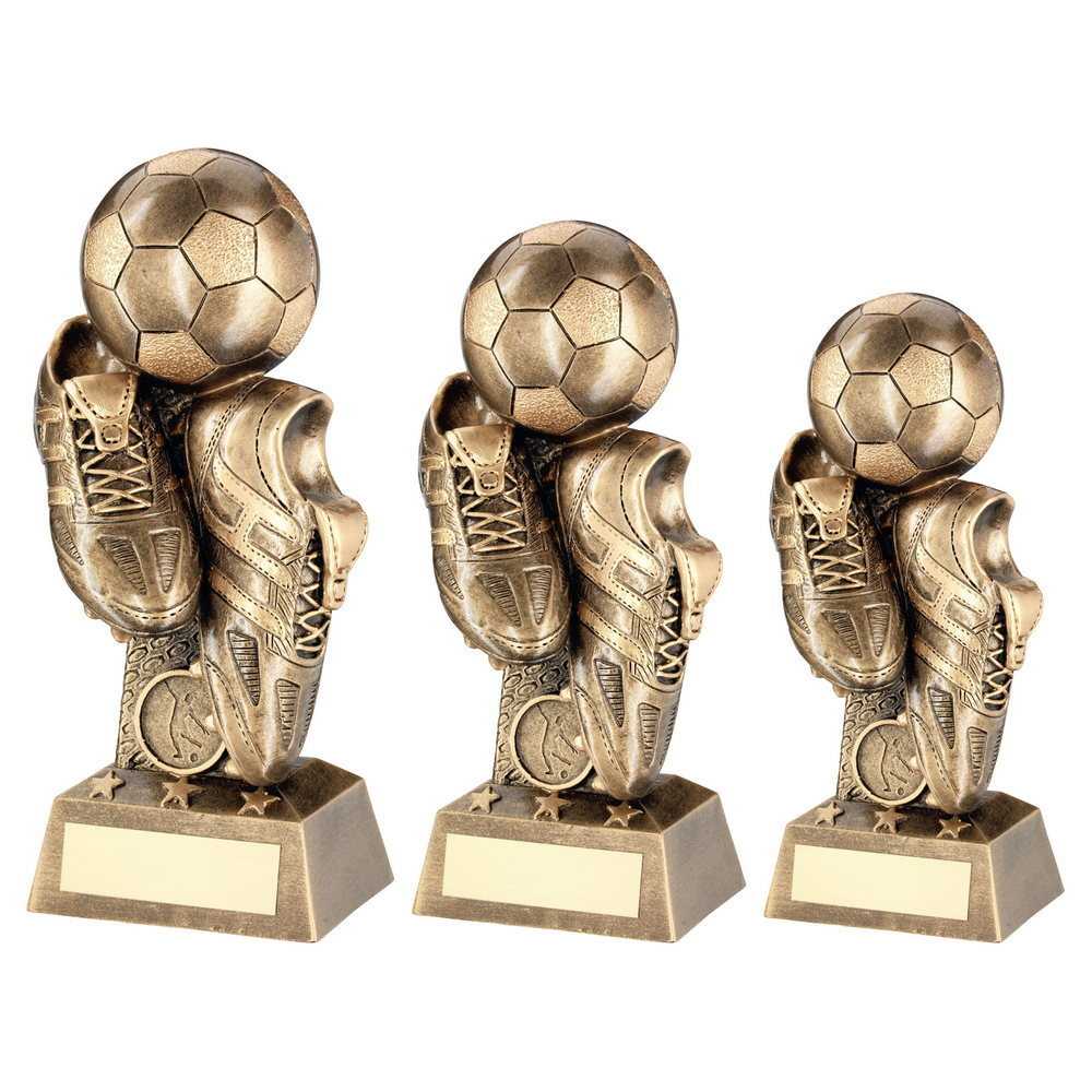 Brz/Gold Football And Boots On Column Riser With Plate (1in Centre) by Legacy Outfitters