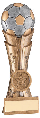 Brz/Pew/Gold Football On Fluted Flatback With Plate (1in Centre) - 127mm by Legacy Outfitters