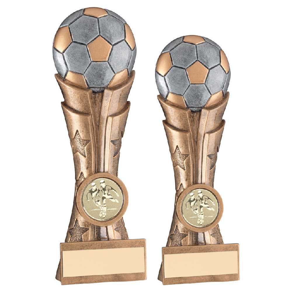 Brz/Pew/Gold Football On Fluted Flatback With Plate (1in Centre) by Legacy Outfitters