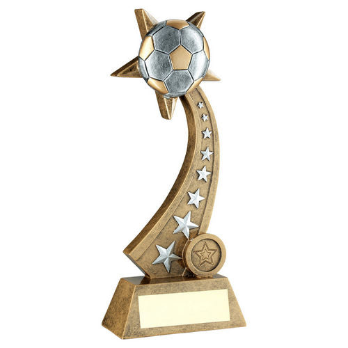 Brz/Pew/Gold Football On Star Trail With Plate (1in Centre) - 203mm by Legacy Outfitters
