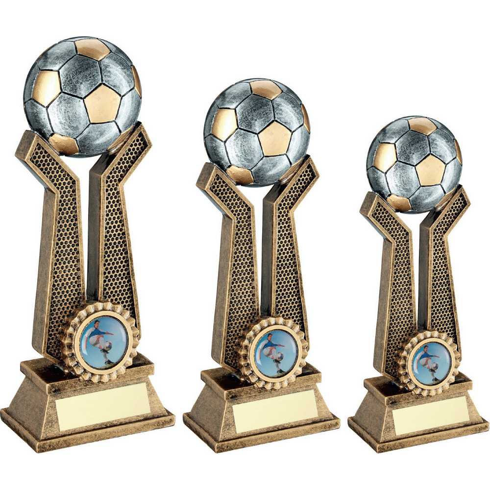 Brz/Pew/Gold Football On Twin Prongs With Plate (1in Centre) by Legacy Outfitters