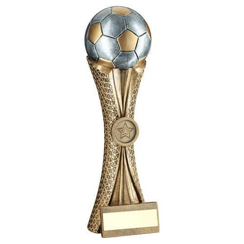 Brz/Pew/Gold Football On Tri Mesh Column With Plate (1in Centre) - 178mm by Legacy Outfitters