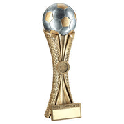 BZ/PW/G FOOTBALL ON TRI MESH COLUMN WITH PLATE (1in CEN) MOST IMPROVED - 12in