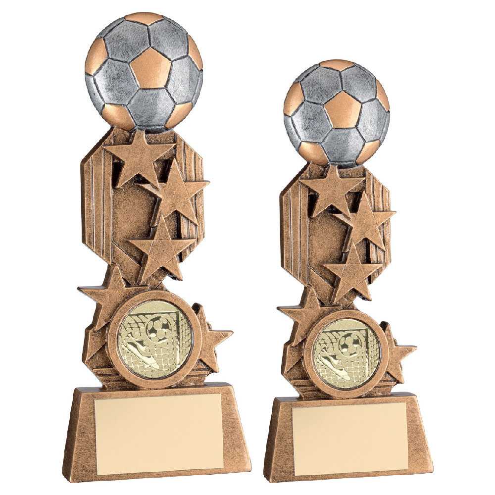 Brz/Pew/Gold Football On Stars Flatback With Plate (1in Centre) by Legacy Outfitters