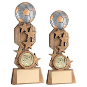 Brz/Pew/Gold Football On Stars Flatback With Plate (1in Centre) by Legacy Outfitters