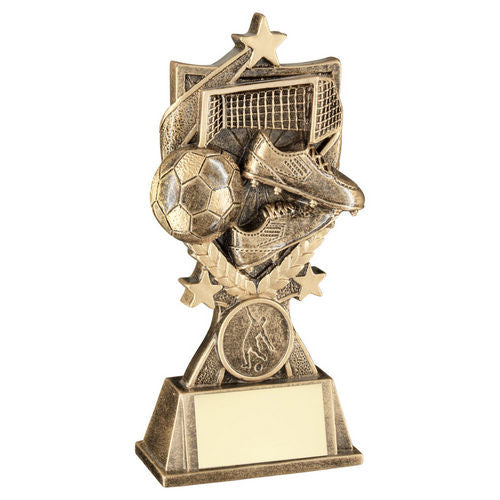 Brz/Gold Football 3 Star Wreath Series With Plate (1in Centre) - 140mm by Legacy Outfitters