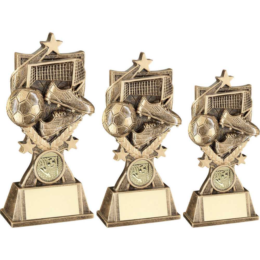 Brz/Gold Football 3 Star Wreath Series With Plate (1in Centre) by Legacy Outfitters