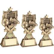 Brz/Gold Football 3 Star Wreath Series With Plate (1in Centre) by Legacy Outfitters