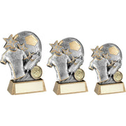 Pew/Gold Football With Boot And Shirt On Brz Base With Plate (1in Cen) by Legacy Outfitters