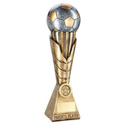 BRZ/PEW/GOLD FOOTBALL ON LEAF COLUMN WITH PLATE (1in CEN) PARENTS PLAYER - 12""