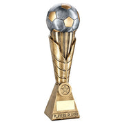 BRZ/PEW/GOLD FOOTBALL ON LEAF COLUMN WITH PLATE (1in CEN) PLAYERS PLAYER - 12""