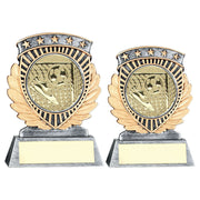 Pew/Gold 5 Star Holder With Football Insert & Plate by Legacy Outfitters