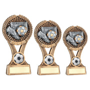 Brz/Gold/Pew Football Round Wreath On V Riser With Plate (1in Cen) by Legacy Outfitters