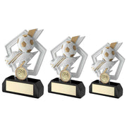 White/Gold/Blk Football And Boot On Flash Pentagon With Plate (1in Cen) by Legacy Outfitters