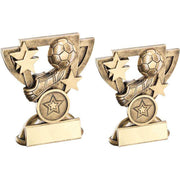Brz/Gold Football Mini Cup With Plate (1in Centre) by Legacy Outfitters