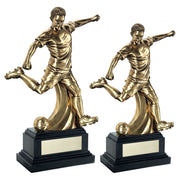Antique Gold Premium Male Football Figure On Black Base With Plate by Legacy Outfitters