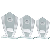White/Silver Glass Shield Plaque With Football Insert & Plate by Legacy Outfitters