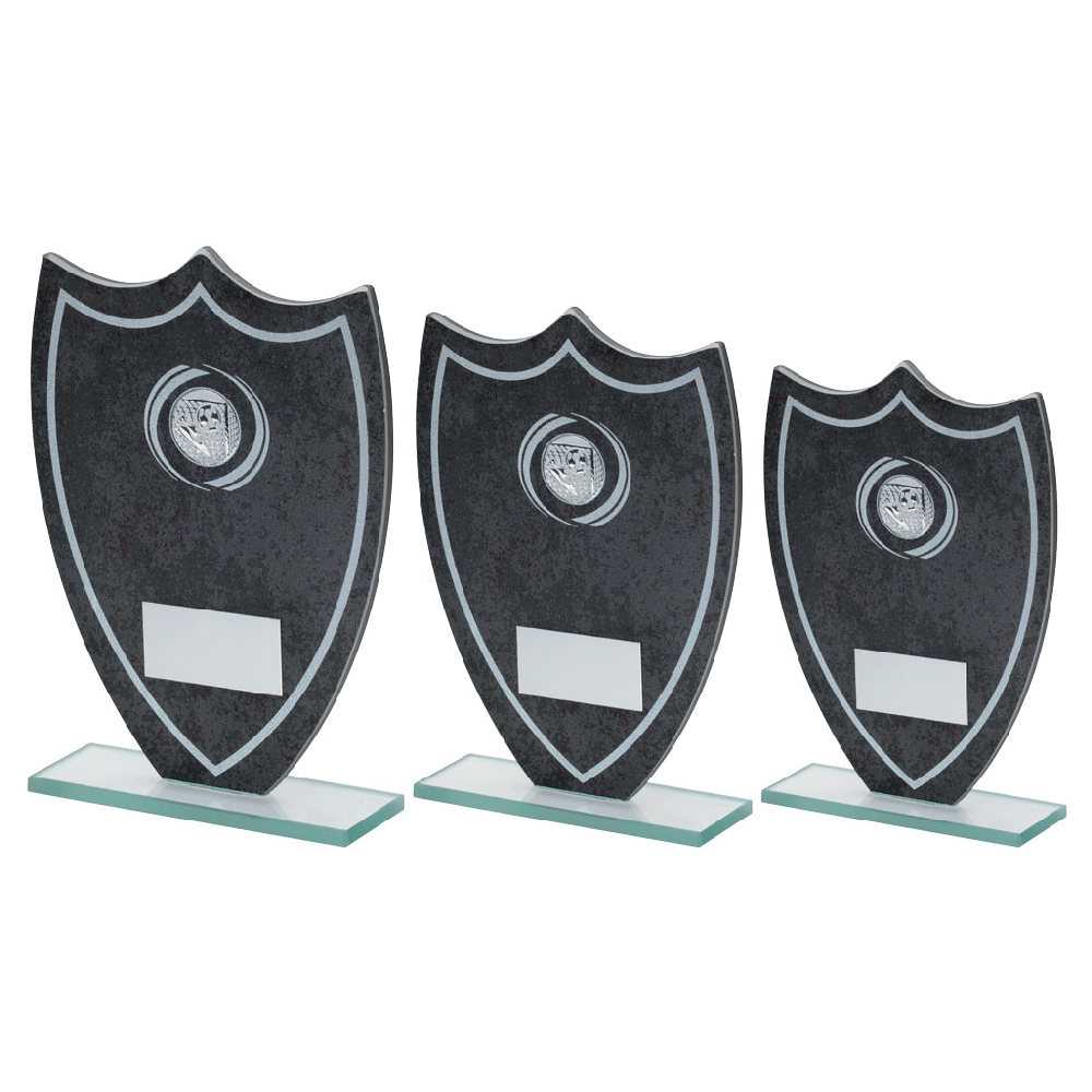 Stone Effect Glass Shield With Football Centre And Plate by Legacy Outfitters