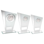 White/Silver Printed Glass Plaque With Football Insert And Plate by Legacy Outfitters