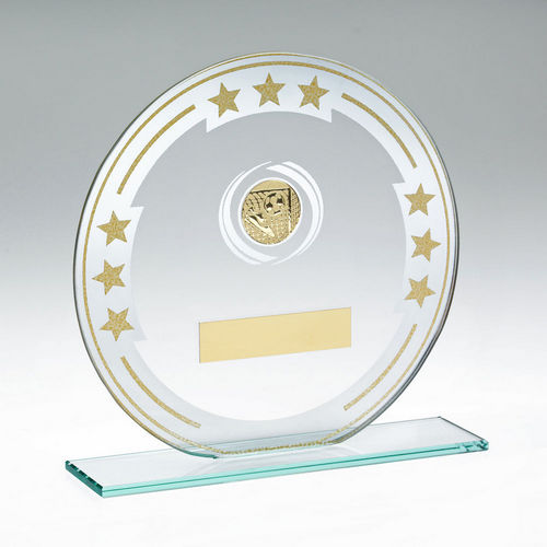 Jade/Silver/Gold Round Glass With Football Insert And Plate - 140mm by Legacy Outfitters
