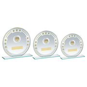Jade/Silver/Gold Round Glass With Football Insert And Plate by Legacy Outfitters