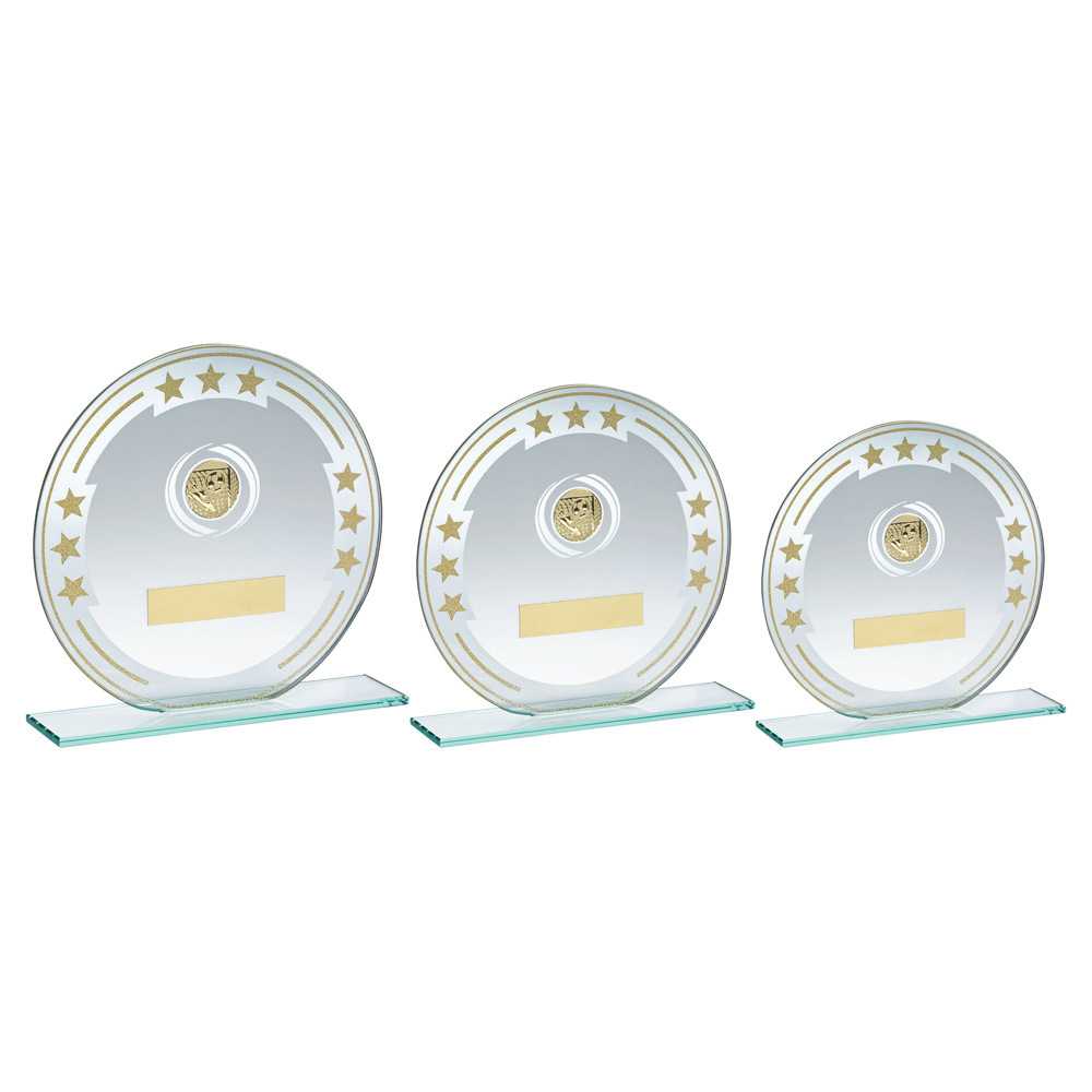 Jade/Silver/Gold Round Glass With Football Insert And Plate by Legacy Outfitters