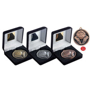 Black Velvet Box And 60mm Medal Football by Legacy Outfitters