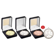 Black Velvet Box And 50mm Medal Football by Legacy Outfitters