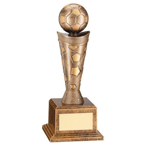 Bronze/Gold Plastic Football Figure On Base - 191mm by Legacy Outfitters