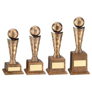 Bronze/Gold Plastic Football Figure On Base by Legacy Outfitters