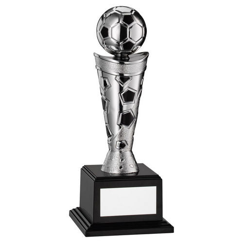 Silver/Black Plastic Football Figure On Base - 191mm by Legacy Outfitters