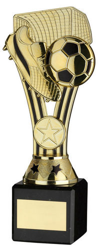 Gold/Black Plastic Wembley Figure On Black Marble Trophy (1in Cen) - 171mm by Legacy Outfitters