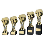 Gold/Black Plastic Wembley Figure On Black Marble Trophy (1in Cen) by Legacy Outfitters
