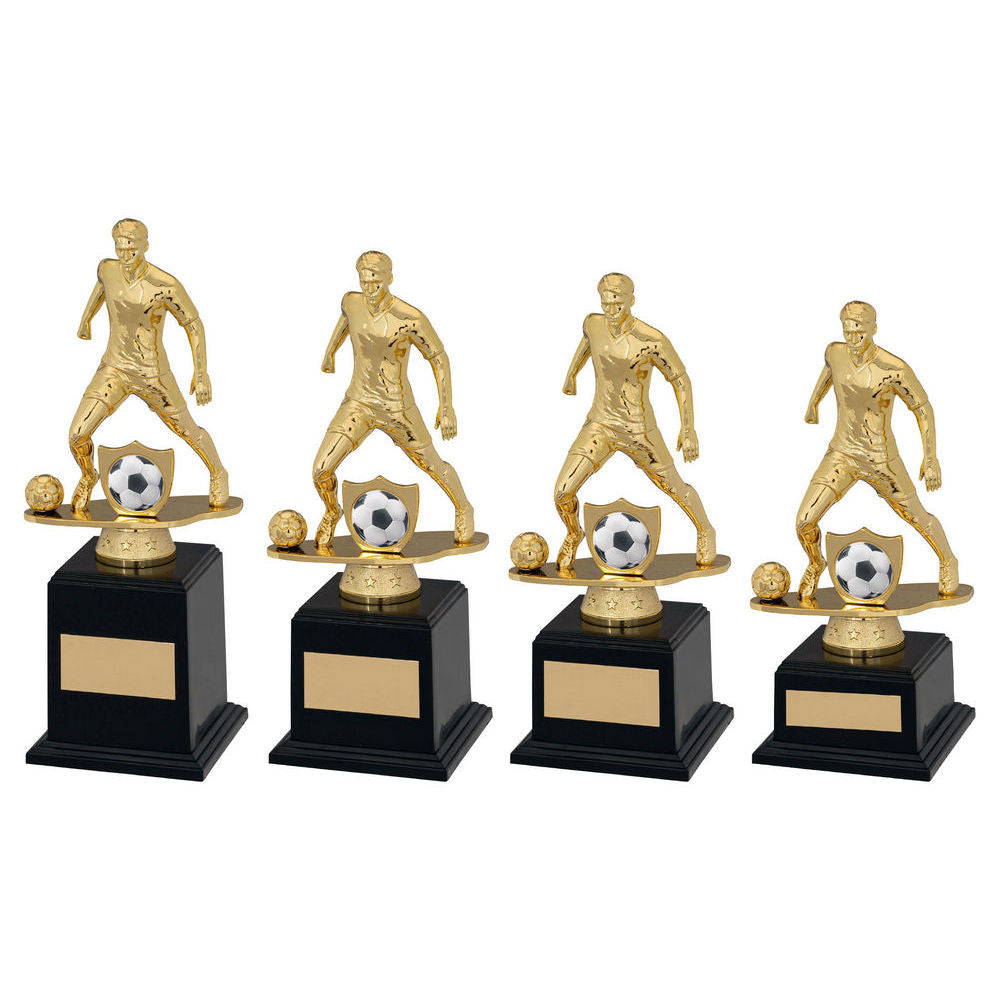 Gold/Black Plastic Male Football Figure On Filled Base (1in Cen) by Legacy Outfitters
