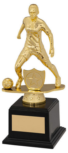 Gold/Black Plastic Female Football Figure On Filled Base (1in Cen) - 191mm by Legacy Outfitters