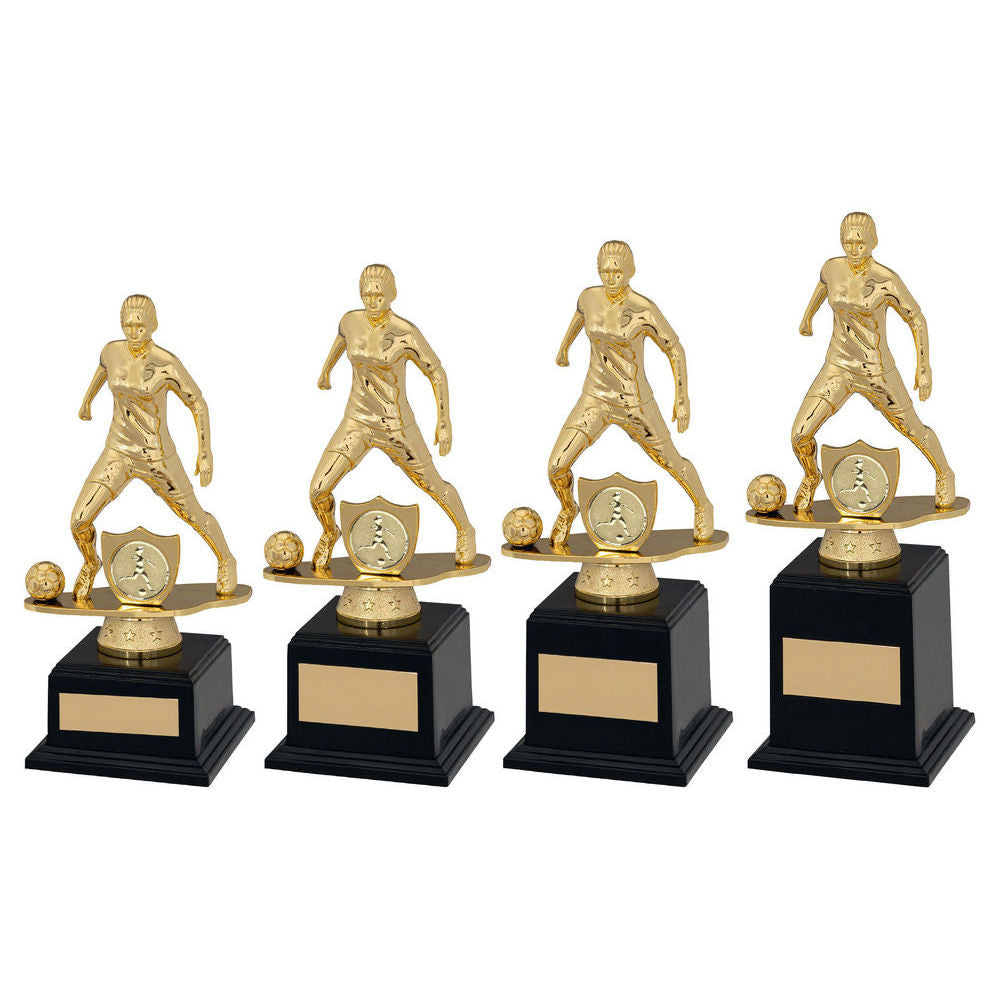 Gold/Black Plastic Female Football Figure On Filled Base (1in Cen) by Legacy Outfitters