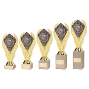 Gold Holder + Player Of The Month Disc & Cream Marble Trophy (1in Cen) by Legacy Outfitters
